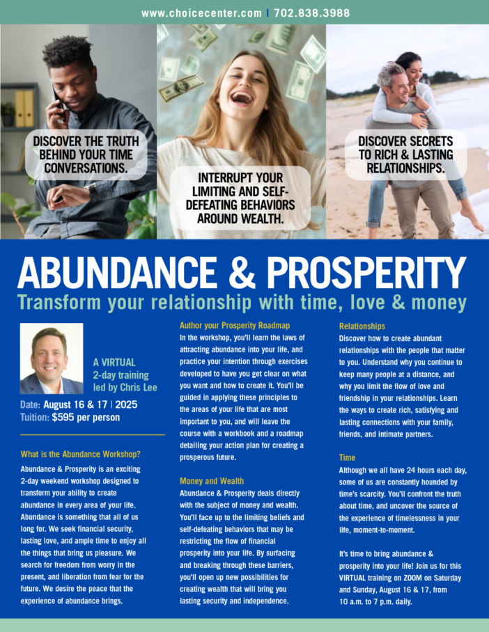 Abundance & Prosperity 16 Training Abundance & Prosperity 16 Training